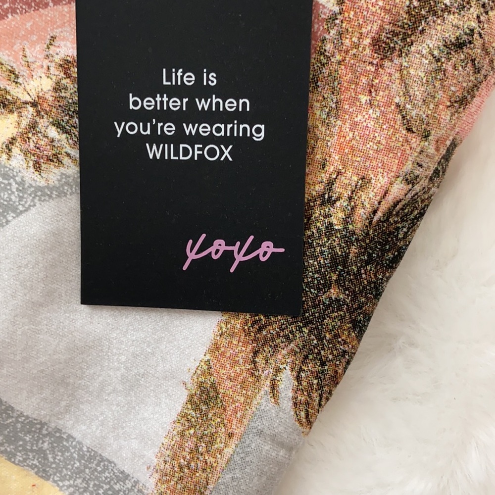 New Wildfox Keke Short Sleeve rainbow coast palm tree Tee shirt top - Picture 9 of 9